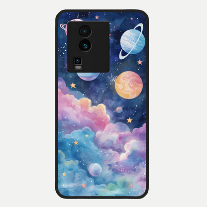  Cosmic Planet Dreams Glass Case For iQOO Neo 7 Pro back cover – full design glossy printed glass finish