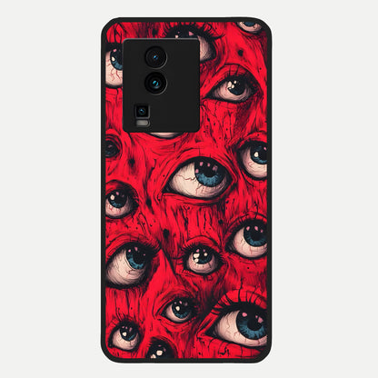  Crimson Watch Eyes Glass Case For iQOO Neo 7 Pro back cover – full design glossy printed glass finish