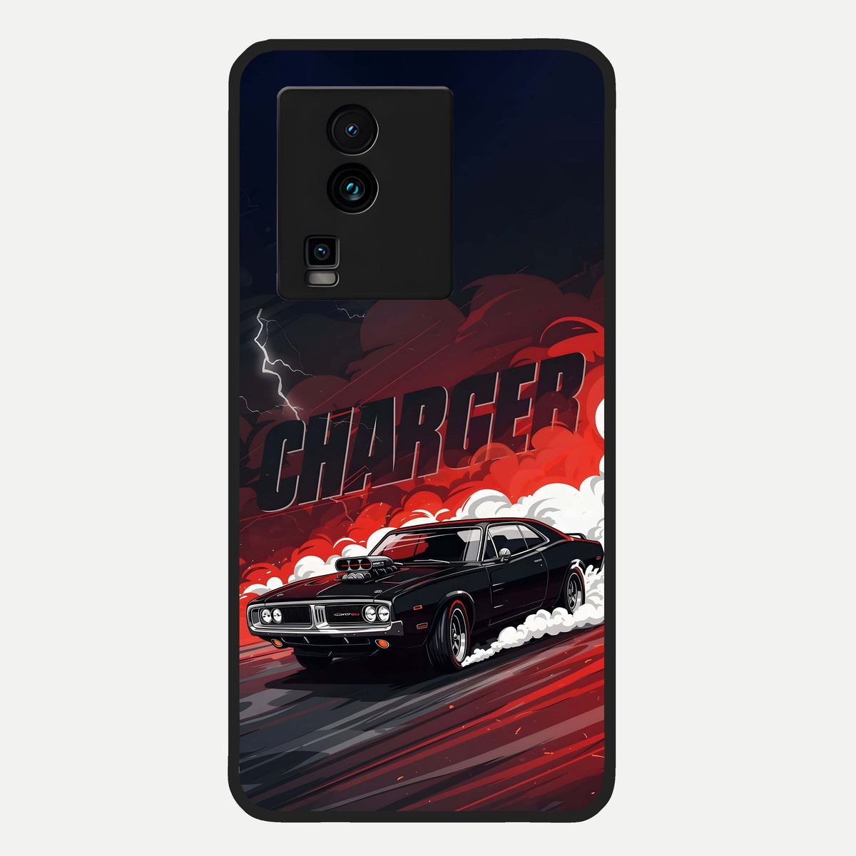  Dark Charger Fury Glass Case For iQOO Neo 7 Pro back cover – full design glossy printed glass finish