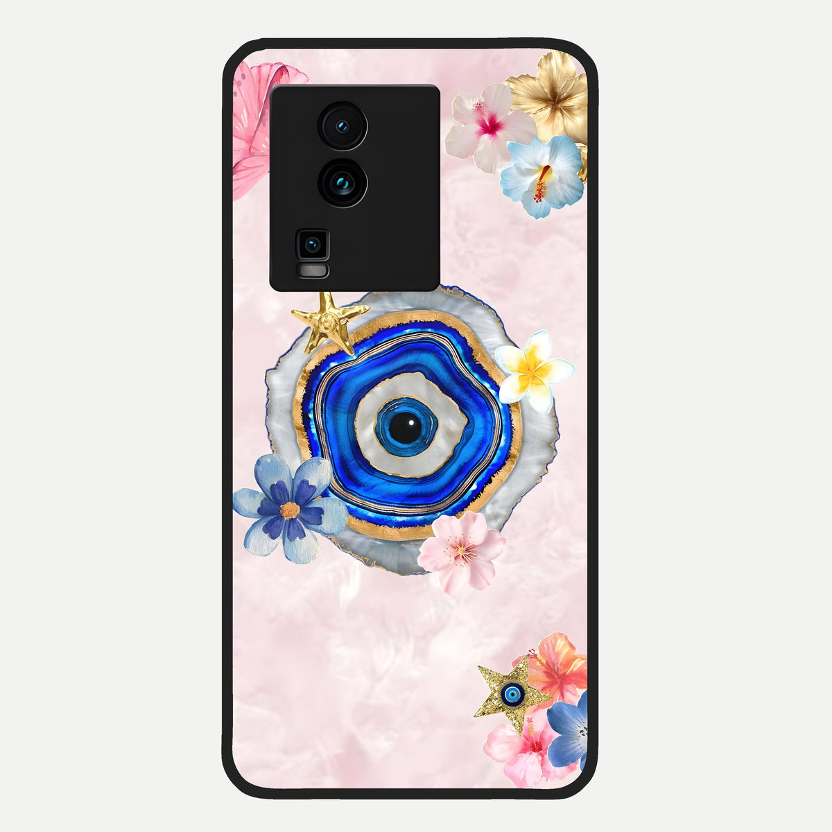  Divine Aura Bloom Glass Case For iQOO Neo 7 Pro back cover – full design glossy printed glass finish