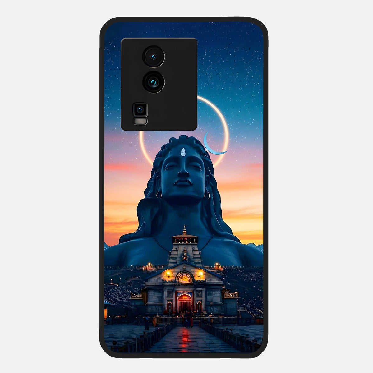  Eternal Shiva Aura Glass Case For iQOO Neo 7 Pro back cover – full design glossy printed glass finish