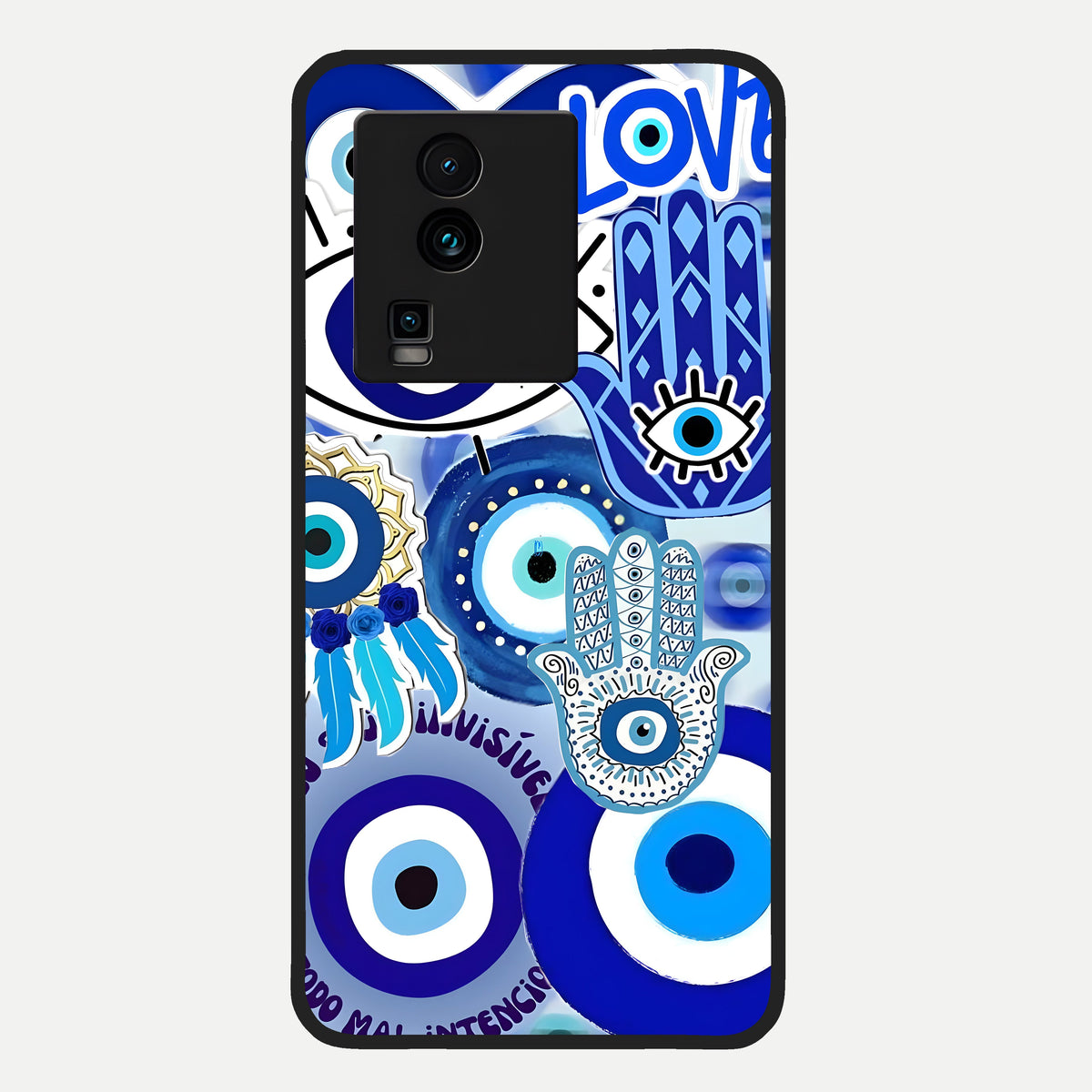  Evil Eyes Dream Glass Case For iQOO Neo 7 Pro back cover – full design glossy printed glass finish