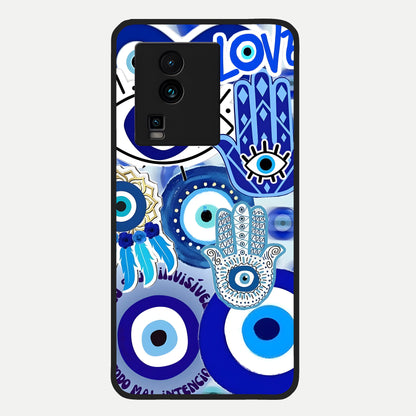  Evil Eyes Dream Glass Case For iQOO Neo 7 Pro back cover – full design glossy printed glass finish