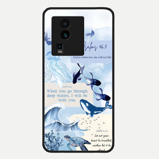  Faithful Ocean Promise Glass Case For iQOO Neo 7 Pro back cover – full design glossy printed glass finish