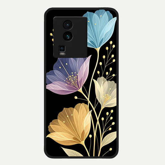  Flower Bloom Glow Glass Case For iQOO Neo 7 Pro back cover – full design glossy printed glass finish