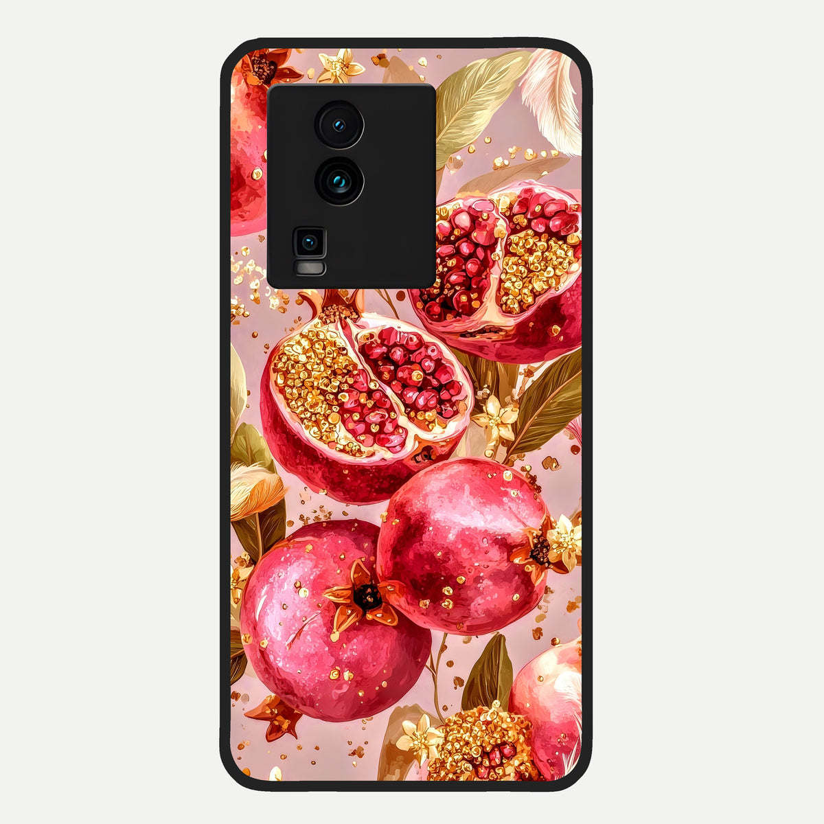  Golden Bloom Glow Glass Case For iQOO Neo 7 Pro back cover – full design glossy printed glass finish