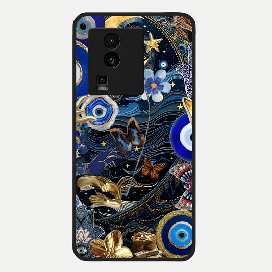  Golden Moon Magic Glass Case For iQOO Neo 7 Pro back cover – full design glossy printed glass finish