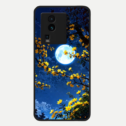  Golden Night Glow Glass Case For iQOO Neo 7 Pro back cover – full design glossy printed glass finish