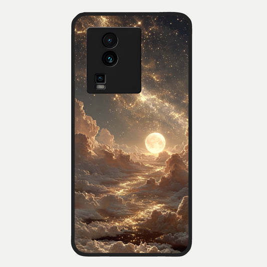  Golden Sky Dream Glass Case For iQOO Neo 7 Pro back cover – full design glossy printed glass finish