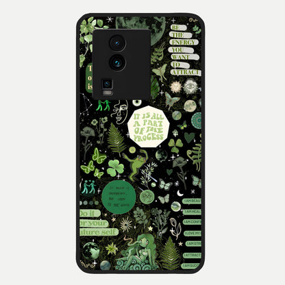  Green Mandala Pattern Glass Case For iQOO Neo 7 Pro back cover – full design glossy printed glass finish