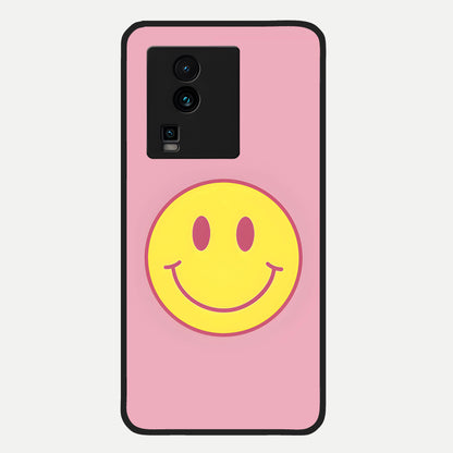  Happy Pink Mood Glass Case For iQOO Neo 7 Pro back cover – full design glossy printed glass finish