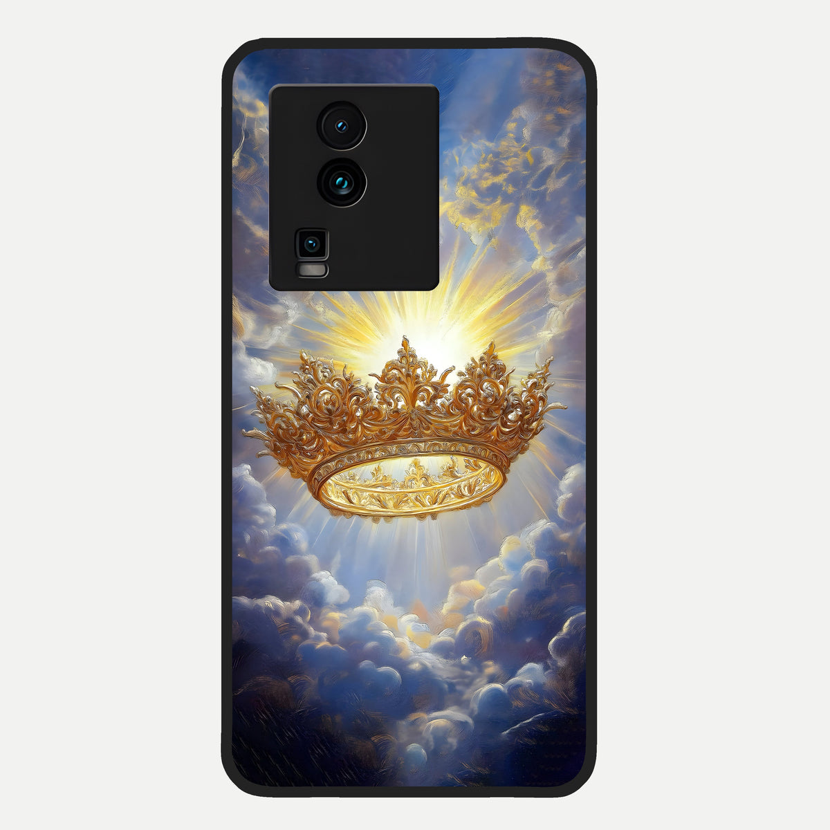  Heavenly Crown Light Glass Case For iQOO Neo 7 Pro back cover – full design glossy printed glass finish