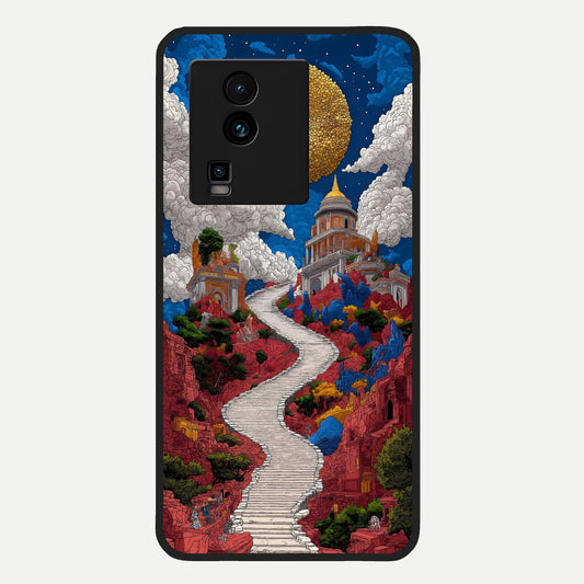  Heavenly Moon Path Glass Case For iQOO Neo 7 Pro back cover – full design glossy printed glass finish