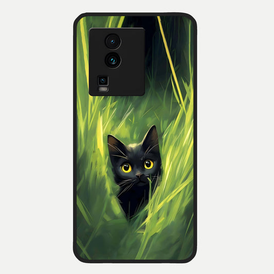  Hidden Cat Whisper Glass Case For iQOO Neo 7 Pro back cover – full design glossy printed glass finish