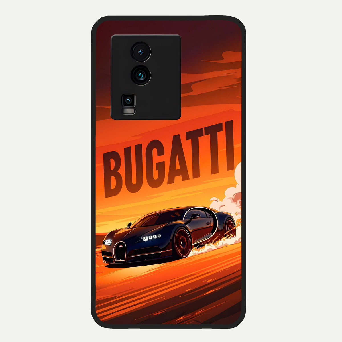  Inferno Bugatti Storm Glass Case For iQOO Neo 7 Pro back cover – full design glossy printed glass finish