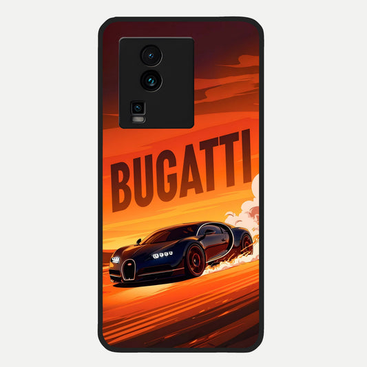  Inferno Bugatti Storm Glass Case For iQOO Neo 7 Pro back cover – full design glossy printed glass finish