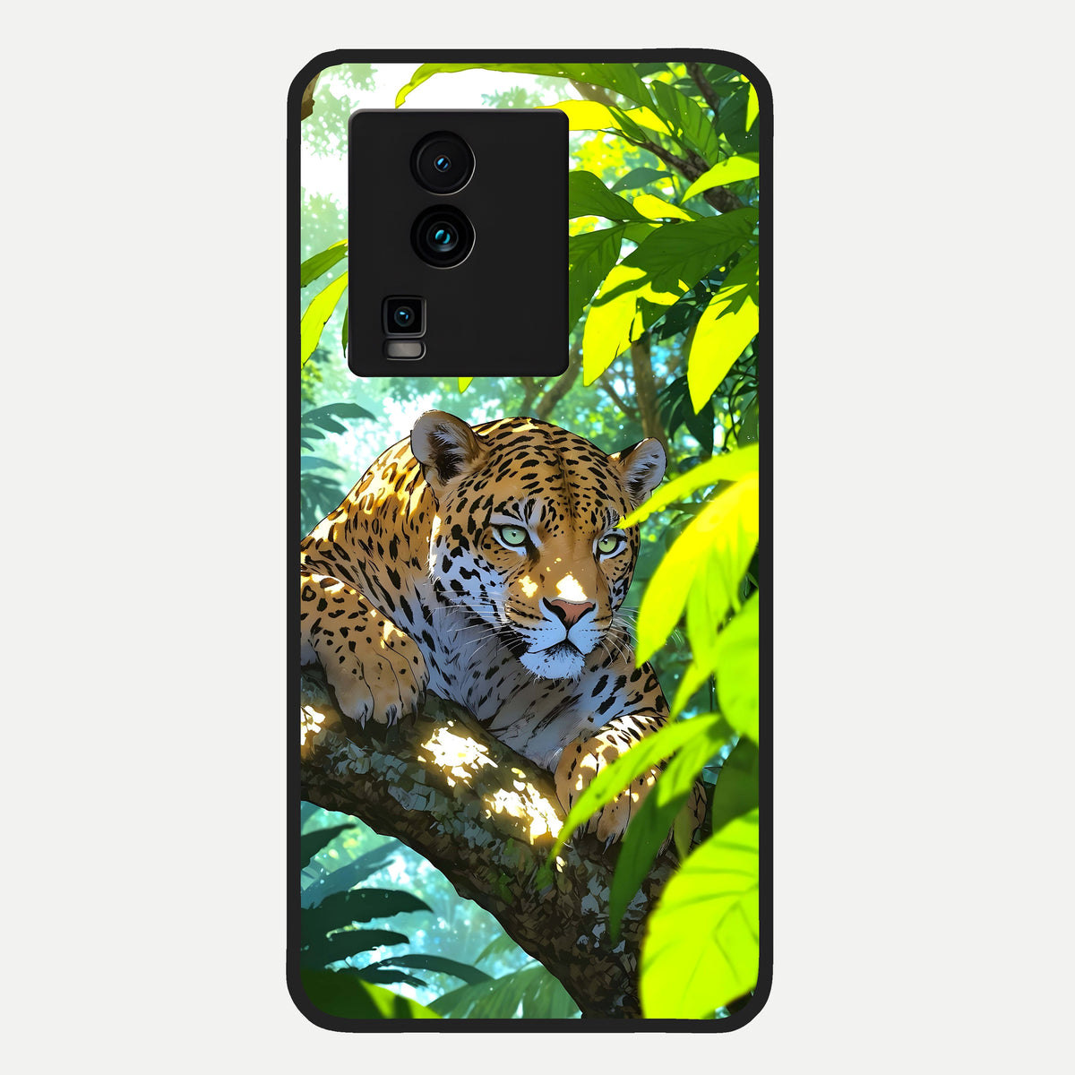  Leopard in Jungle Glass Case For iQOO Neo 7 Pro back cover – full design glossy printed glass finish