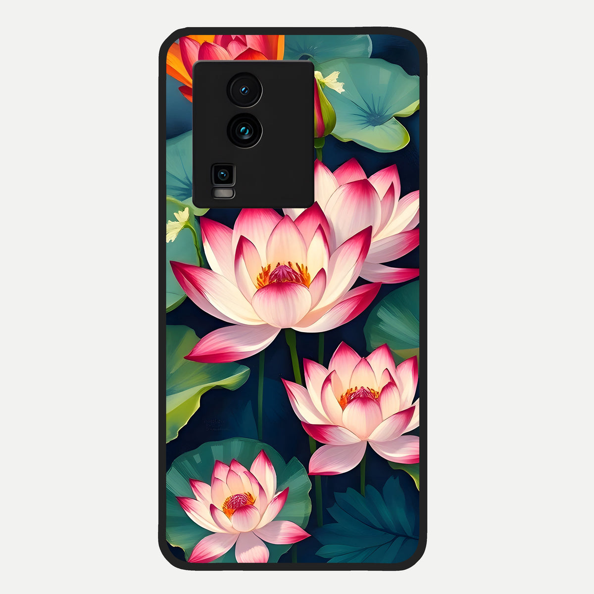  Lotus Dream Serenity Glass Case For iQOO Neo 7 Pro back cover – full design glossy printed glass finish