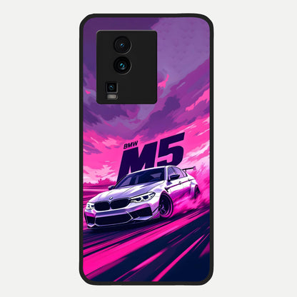  MS Neon Car Glass Case For iQOO Neo 7 Pro back cover – full design glossy printed glass finish