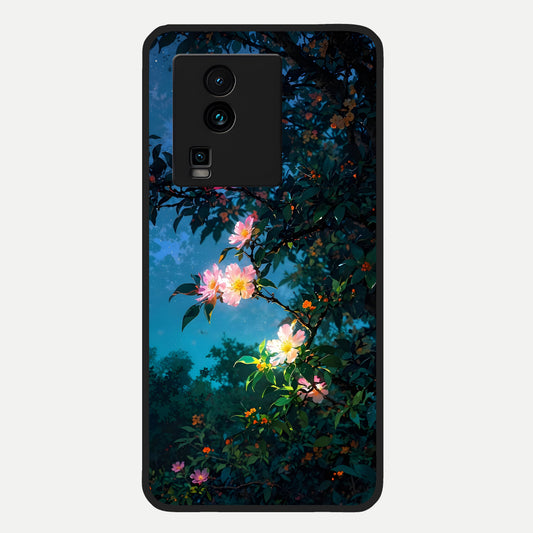  Midnight Bloom Glow Glass Case For iQOO Neo 7 Pro back cover – full design glossy printed glass finish