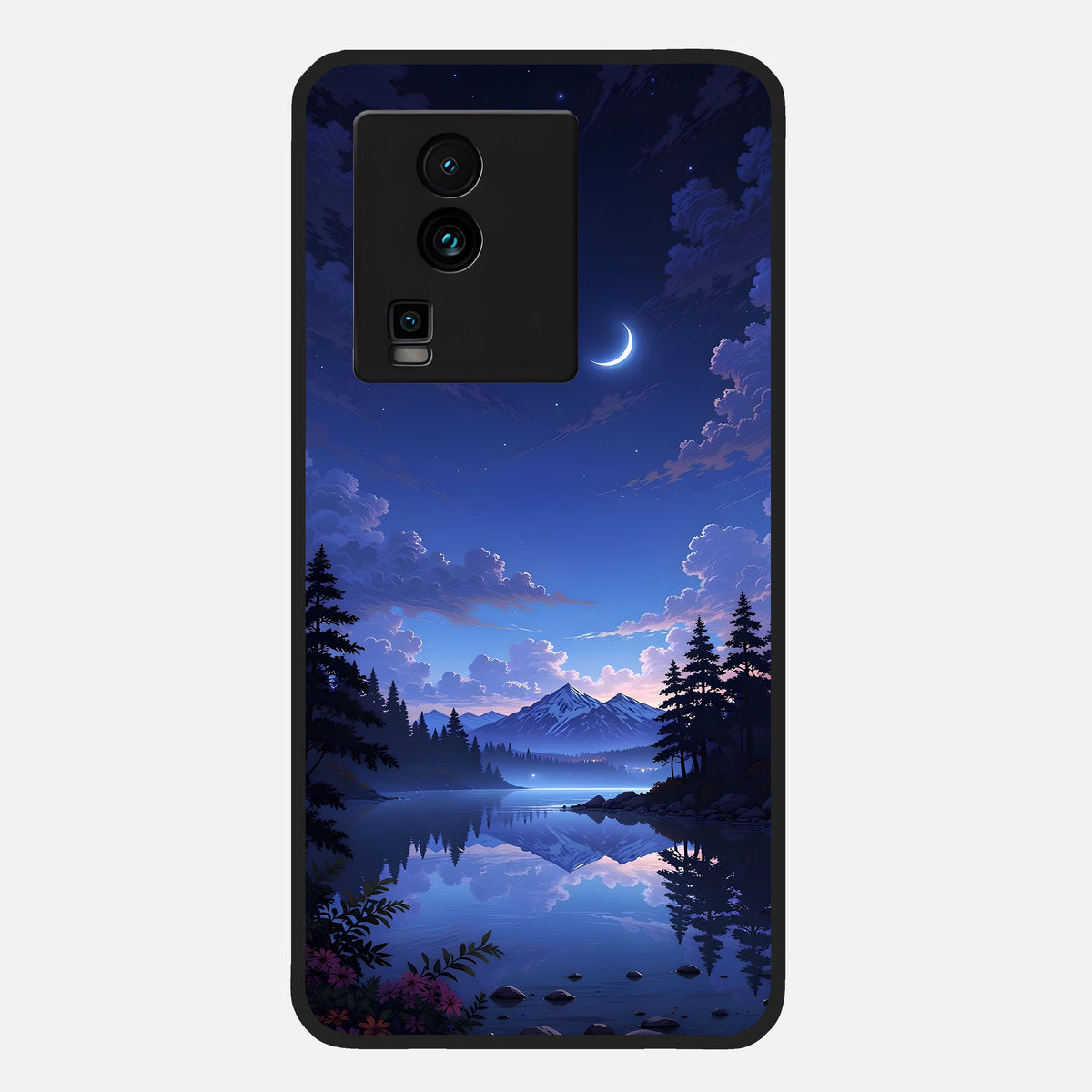  Midnight Lake Peace Glass Case For iQOO Neo 7 Pro back cover – full design glossy printed glass finish