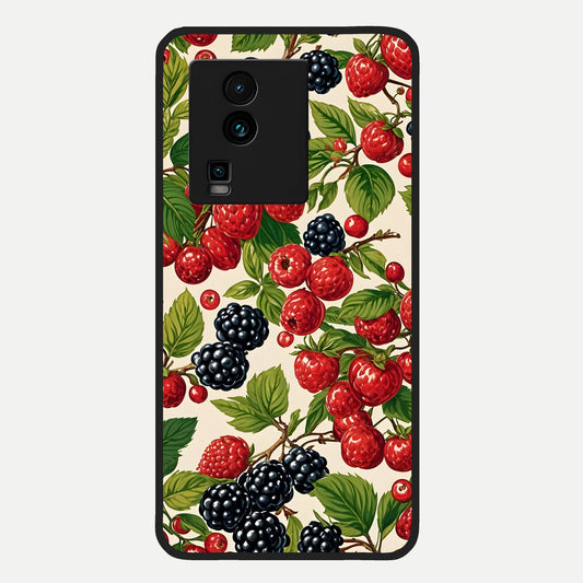  Mixed Berry Collage Glass Case For iQOO Neo 7 Pro back cover – full design glossy printed glass finish