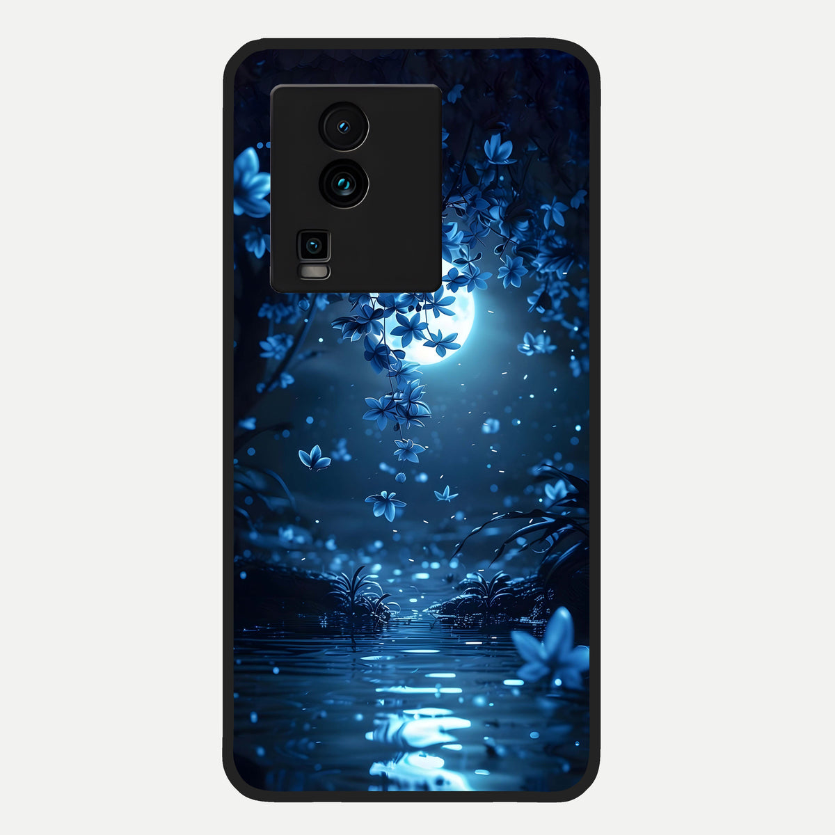  Moonlight Petal Dream Glass Case For iQOO Neo 7 Pro back cover – full design glossy printed glass finish