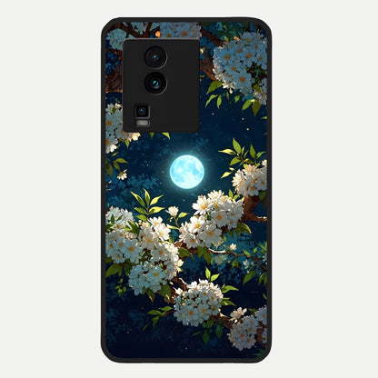  Moonlit Blossom Dream Glass Case For iQOO Neo 7 Pro back cover – full design glossy printed glass finish