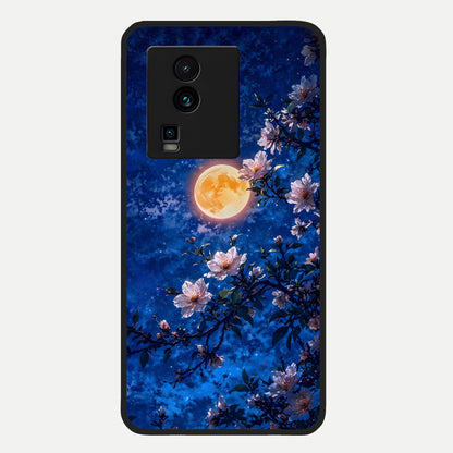  Moonlit Blossoms Night Glass Case For iQOO Neo 7 Pro back cover – full design glossy printed glass finish