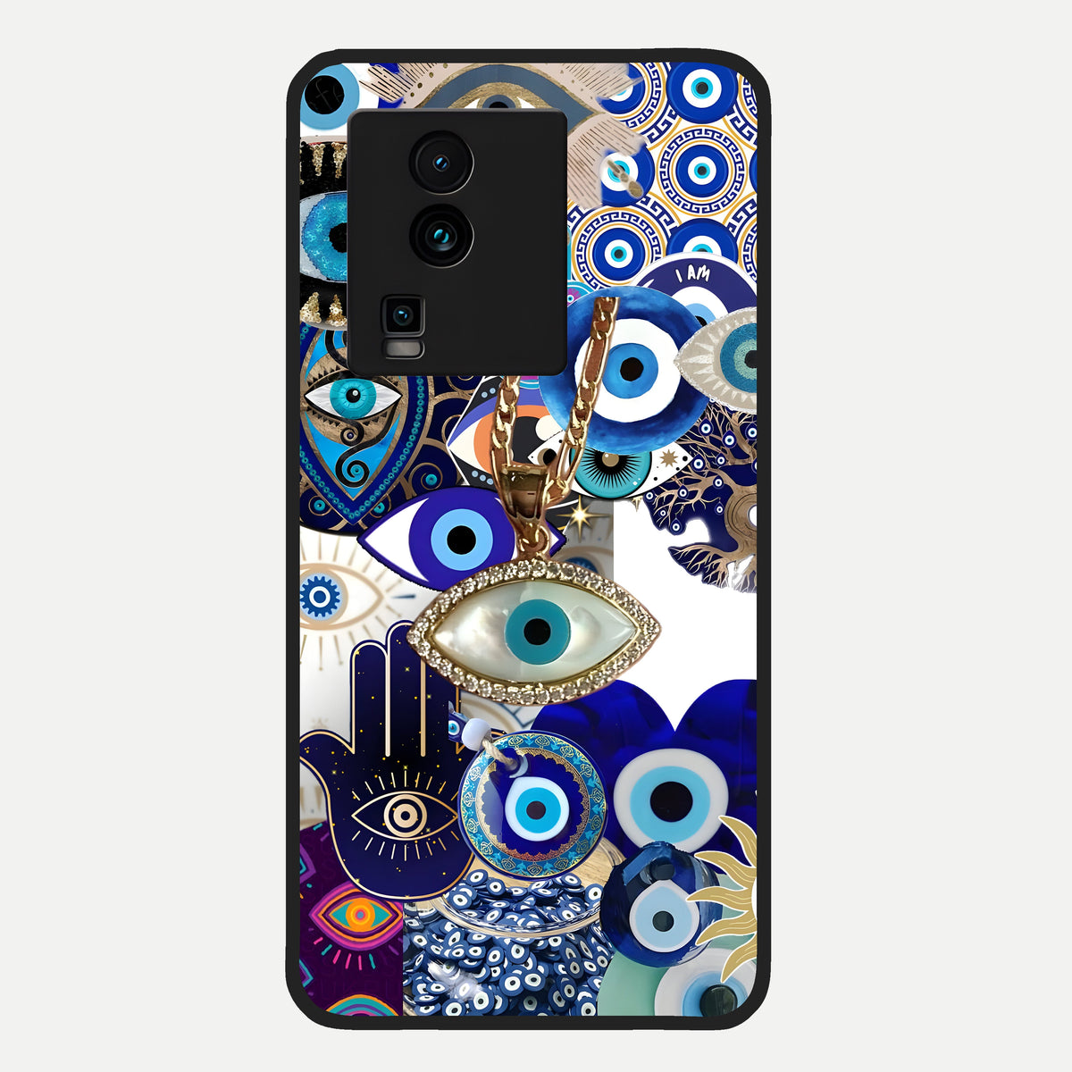  Mystic Charm Eye Glass Case For iQOO Neo 7 Pro back cover – full design glossy printed glass finish