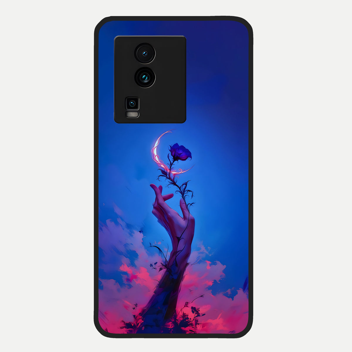  Mystic Hand Glass Case For iQOO Neo 7 Pro back cover – full design glossy printed glass finish
