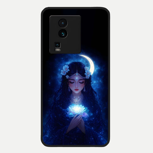  Mystic Moon Queen Glass Case For iQOO Neo 7 Pro back cover – full design glossy printed glass finish