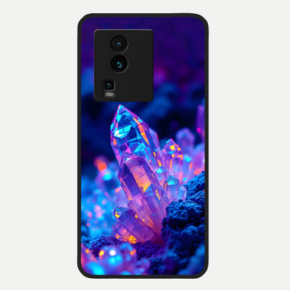  Neon Aura Shards Glass Case For iQOO Neo 7 Pro back cover – full design glossy printed glass finish