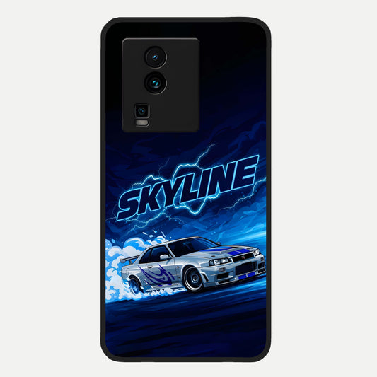 Neon Drift Beast Glass Case For iQOO Neo 7 Pro back cover – full design glossy printed glass finish