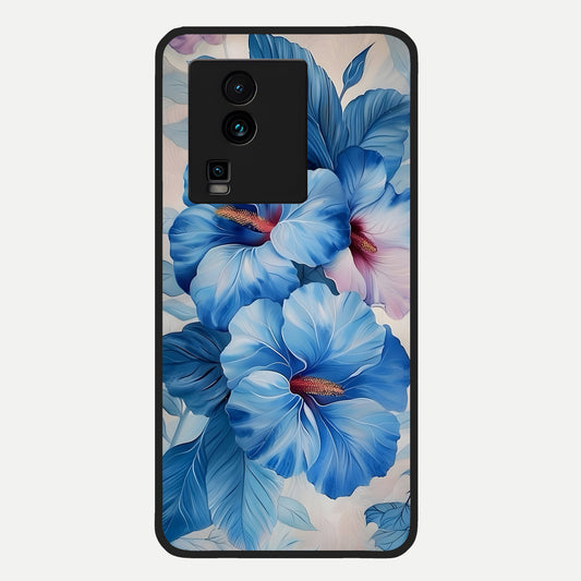  Ocean Hibiscus Grace Glass Case For iQOO Neo 7 Pro back cover – full design glossy printed glass finish