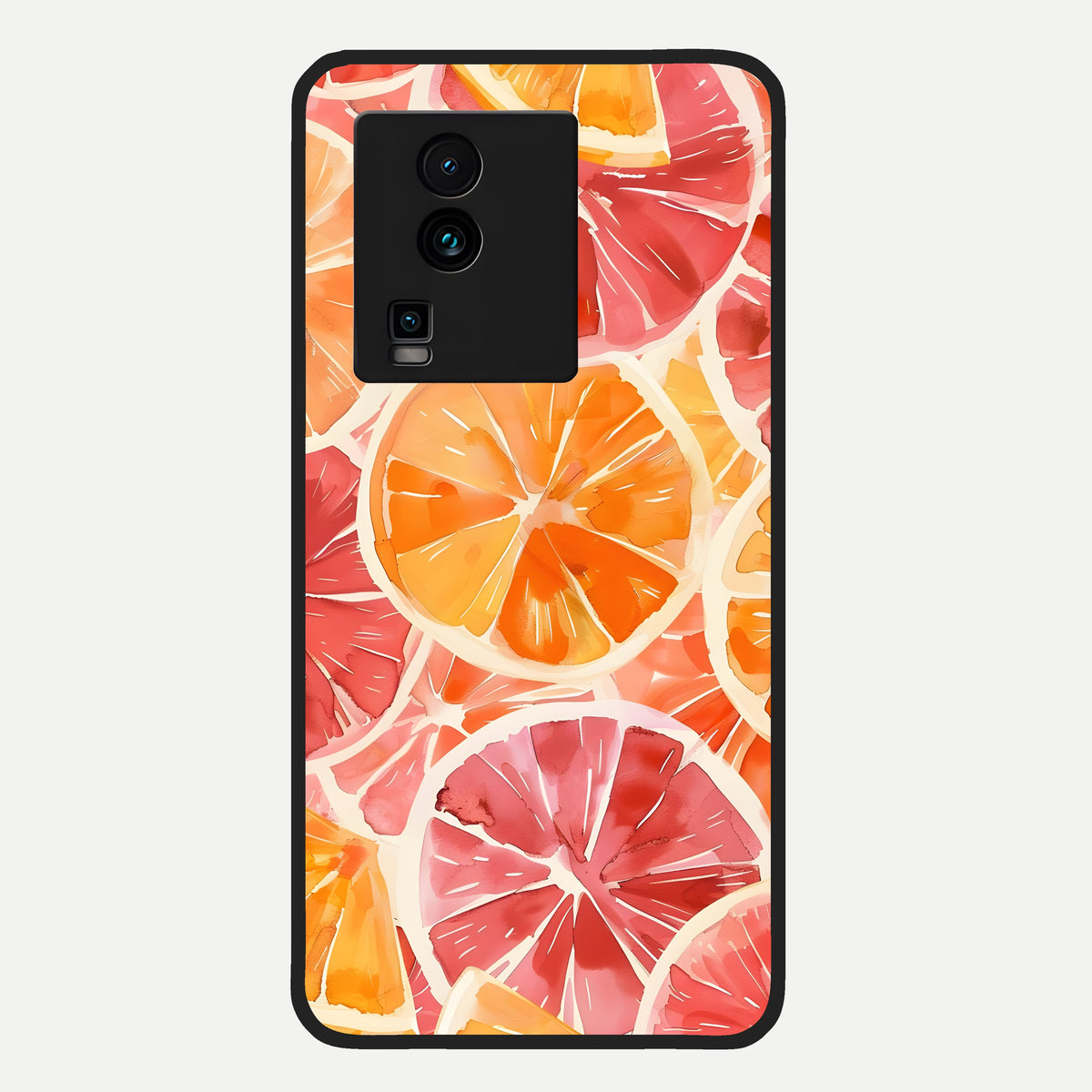  Orange Fruits Pattern Glass Case For iQOO Neo 7 Pro back cover – full design glossy printed glass finish