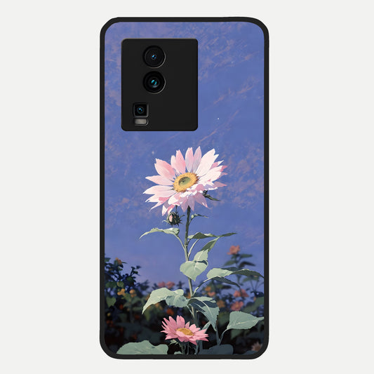  Pink Shells Outline Glass Case For iQOO Neo 7 Pro back cover – full design glossy printed glass finish