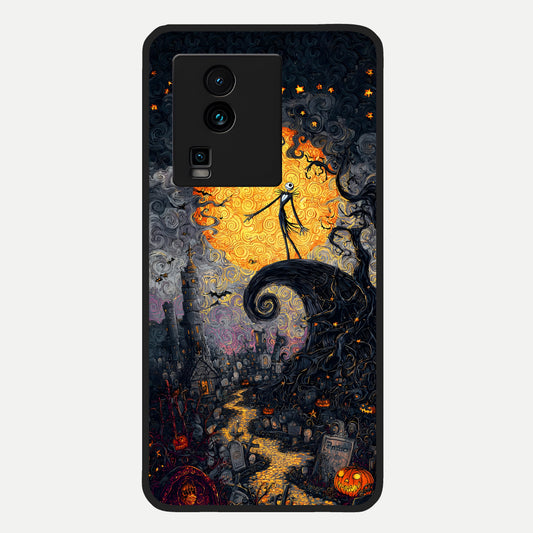  Pumpkin Moonlight Tale Glass Case For iQOO Neo 7 Pro back cover – full design glossy printed glass finish