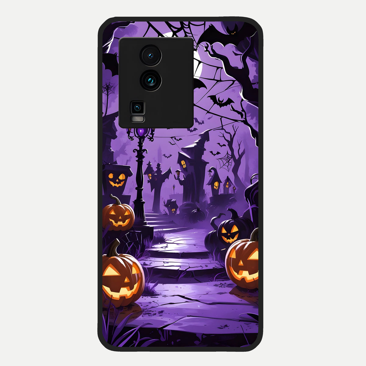  Pumpkin Patch Halloween Glass Case For iQOO Neo 7 Pro back cover – full design glossy printed glass finish