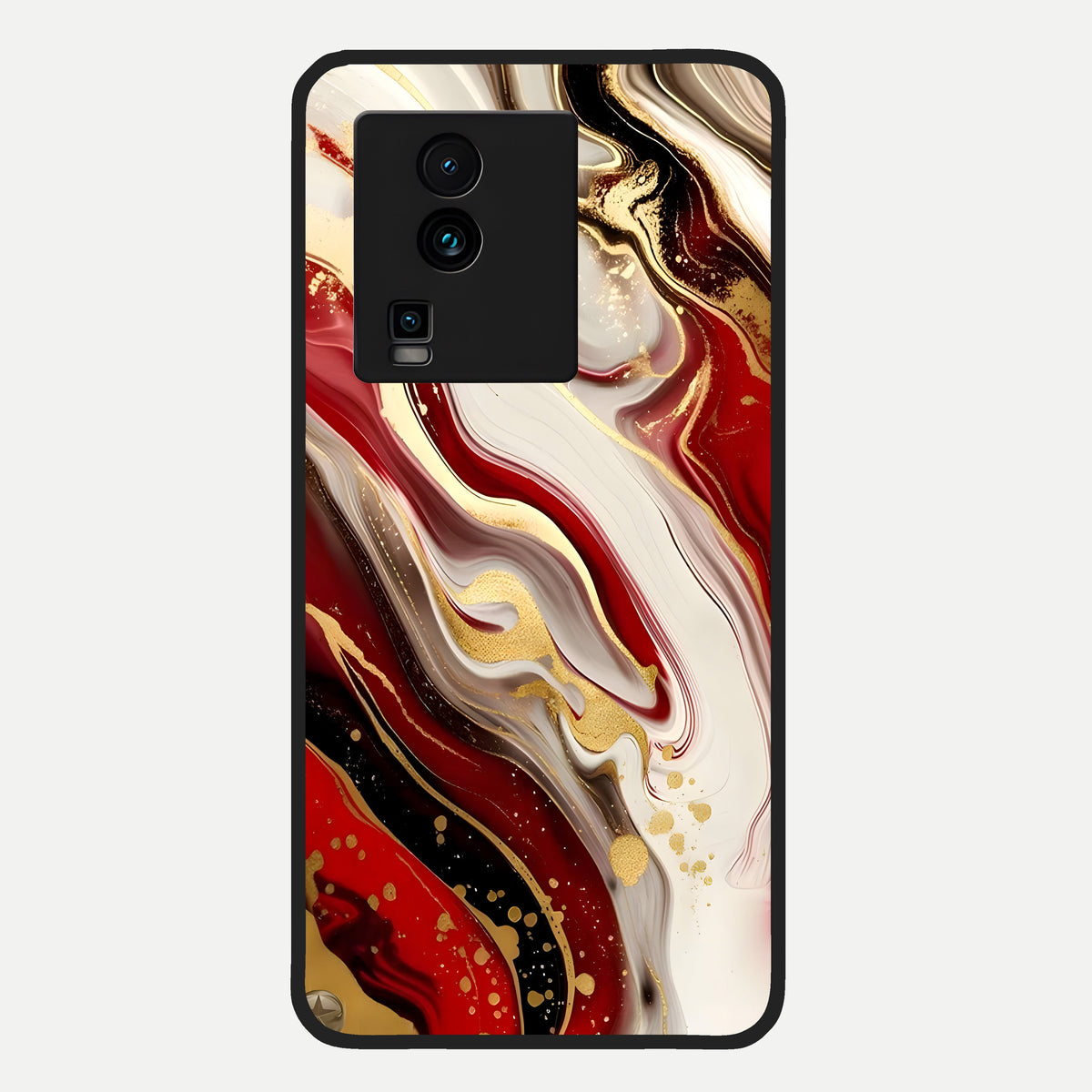  Red And White Marble Glass Case For iQOO Neo 7 Pro back cover – full design glossy printed glass finish