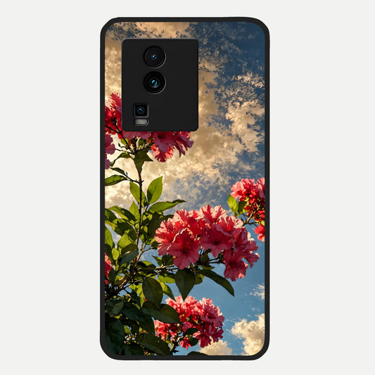  Red Bloom Skies Glass Case For iQOO Neo 7 Pro back cover – full design glossy printed glass finish