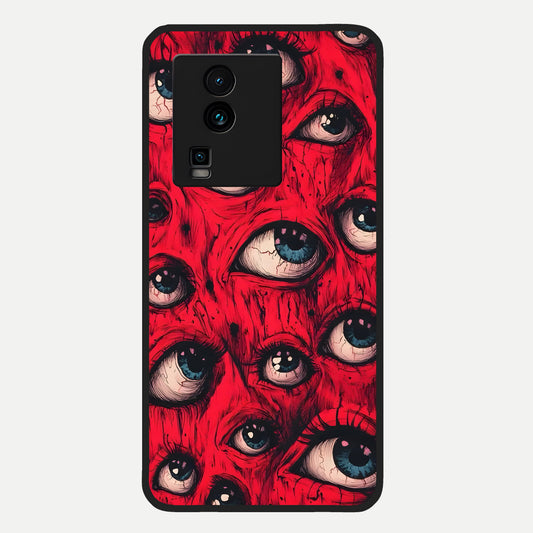  Red Eyes Pattern Glass Case For iQOO Neo 7 Pro back cover – full design glossy printed glass finish