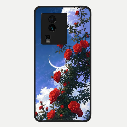 Rose Drift Flowers Glass Case For iQOO Neo 7 Pro back cover – full design glossy printed glass finish