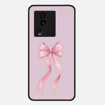  Soft Blush Bow Glass Case For iQOO Neo 7 Pro back cover – full design glossy printed glass finish