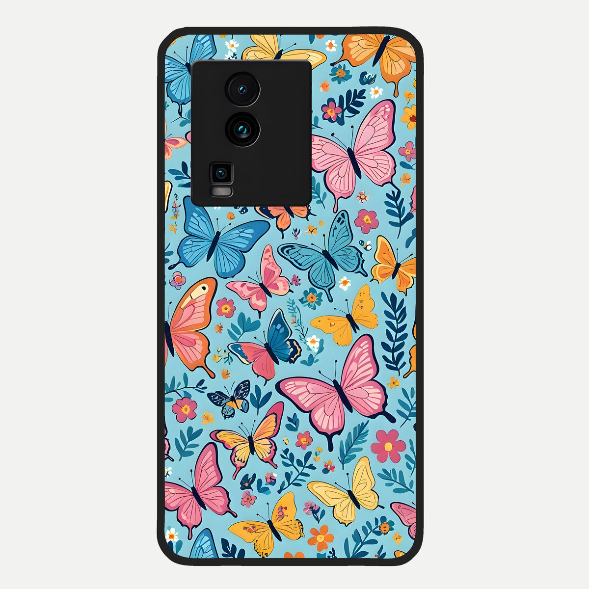 Spring Wing Garden Glass Case For iQOO Neo 7 Pro back cover – full design glossy printed glass finish