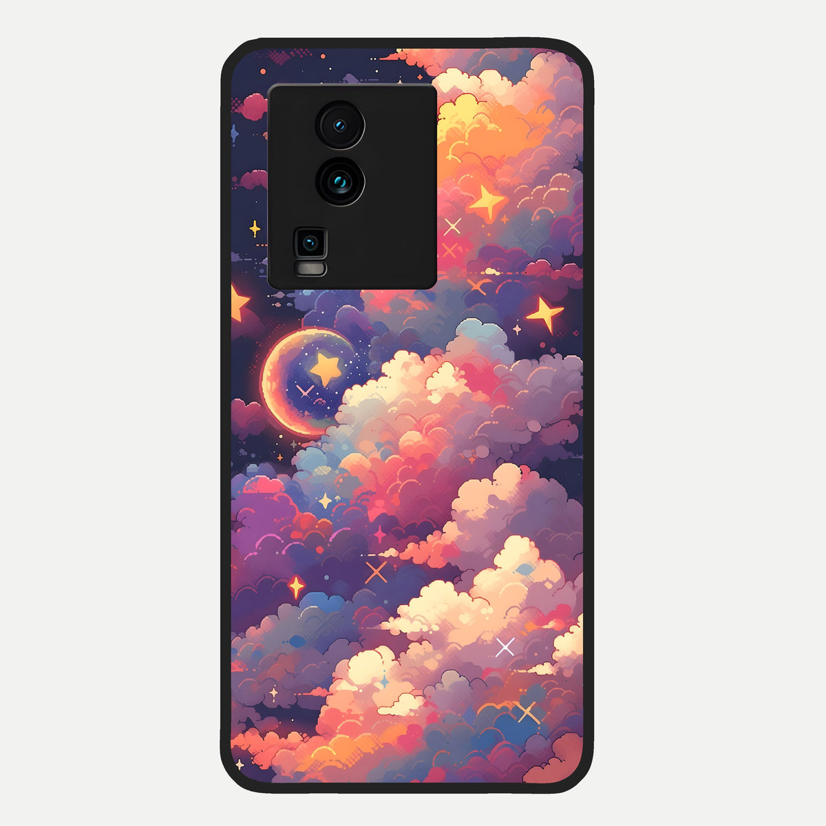  Starlit Dream Clouds Glass Case For iQOO Neo 7 Pro back cover – full design glossy printed glass finish