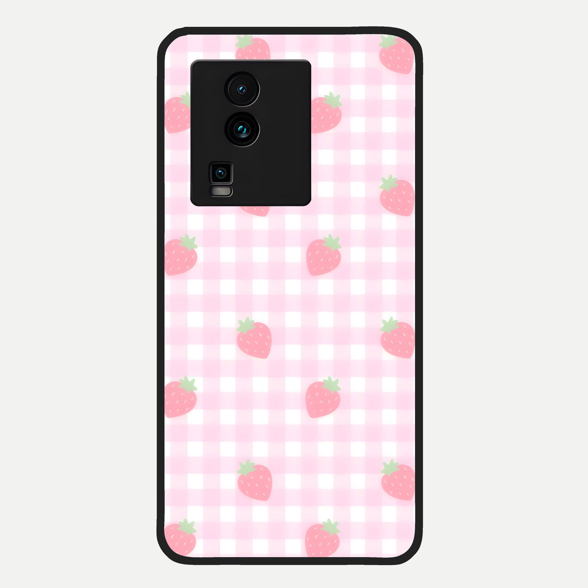  Strawberry Picnic Love Glass Case For iQOO Neo 7 Pro back cover – full design glossy printed glass finish