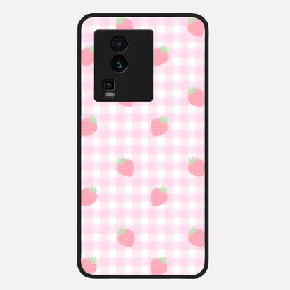  Strawberry Picnic Love Glass Case For iQOO Neo 7 Pro back cover – full design glossy printed glass finish