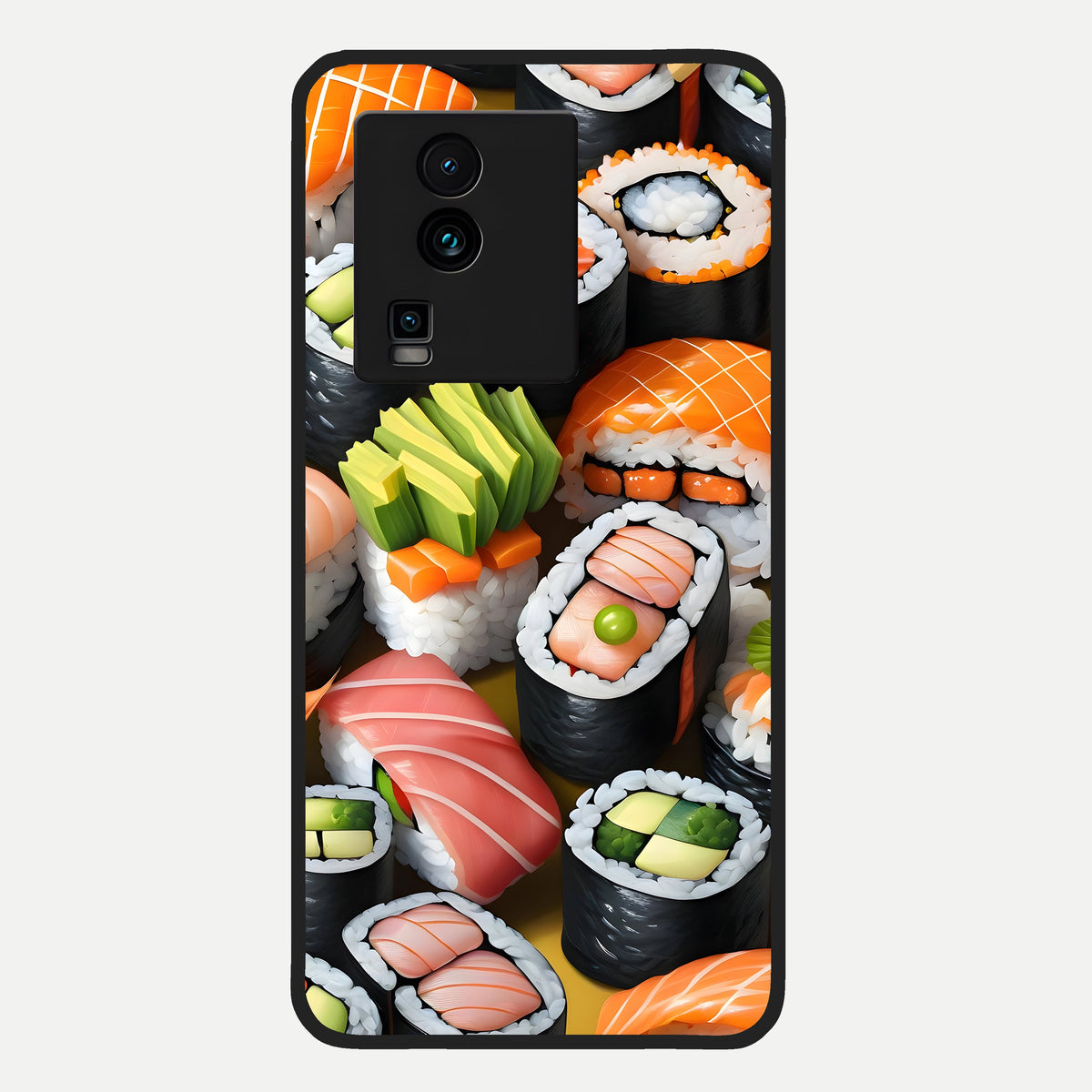  Sushi Food Pattern Glass Case For iQOO Neo 7 Pro back cover – full design glossy printed glass finish