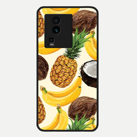  Tropical Fruit Mood Glass Case For iQOO Neo 7 Pro back cover – full design glossy printed glass finish